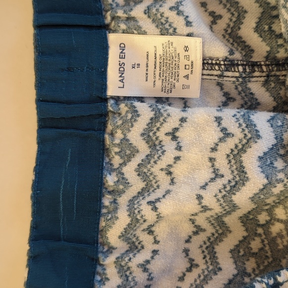 Lands' End Chevron Pull On Pajama Pants XL 18 Blue White - Picture 4 of 12